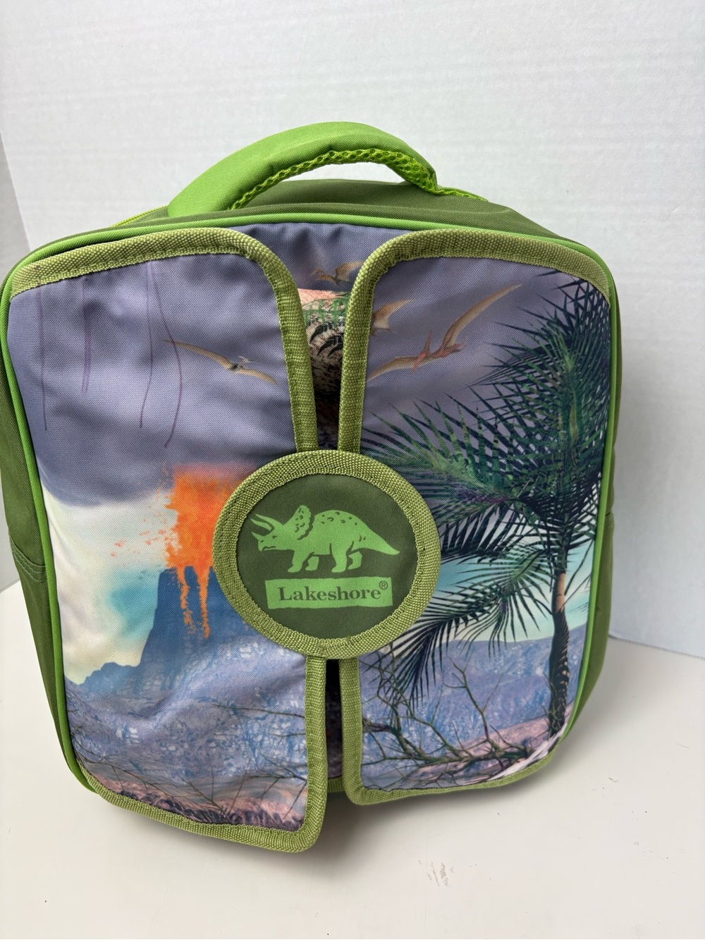Lakeshore Green Dinosaur-Print Backpack Toiletry Bag for boys